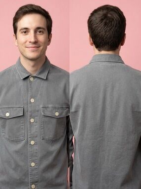 All Saints Men's Gray Casual Button-Down Shirt